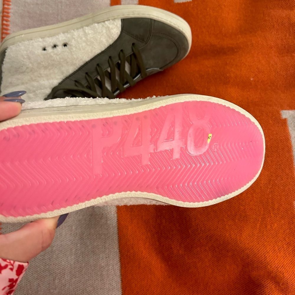 P448 Skate Was Green Sherpa Hi Tops 37 - Picture 7 of 7